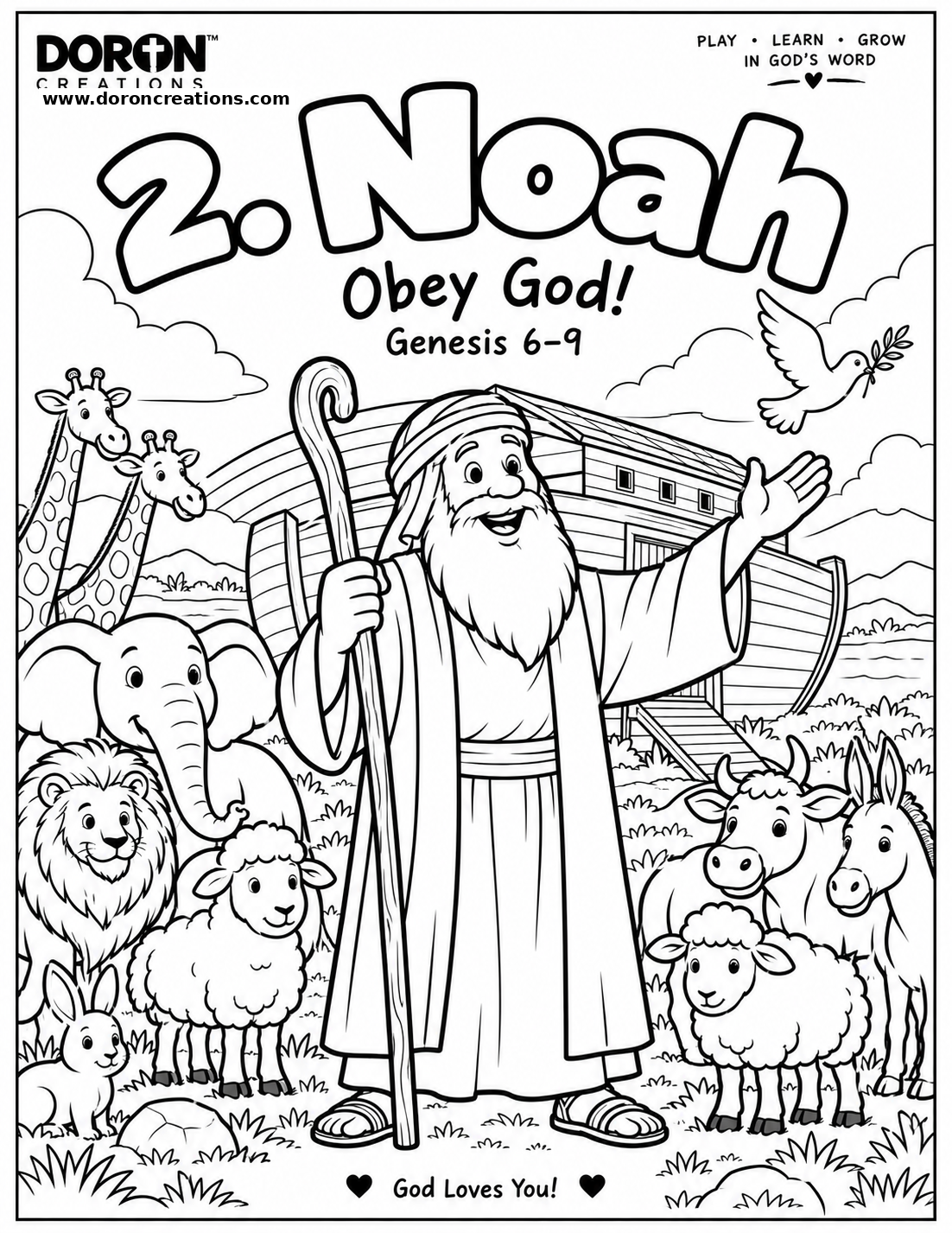 Noah coloring page preview