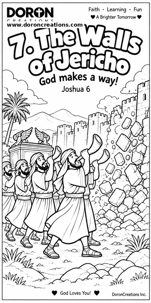 Walls of Jericho coloring page preview