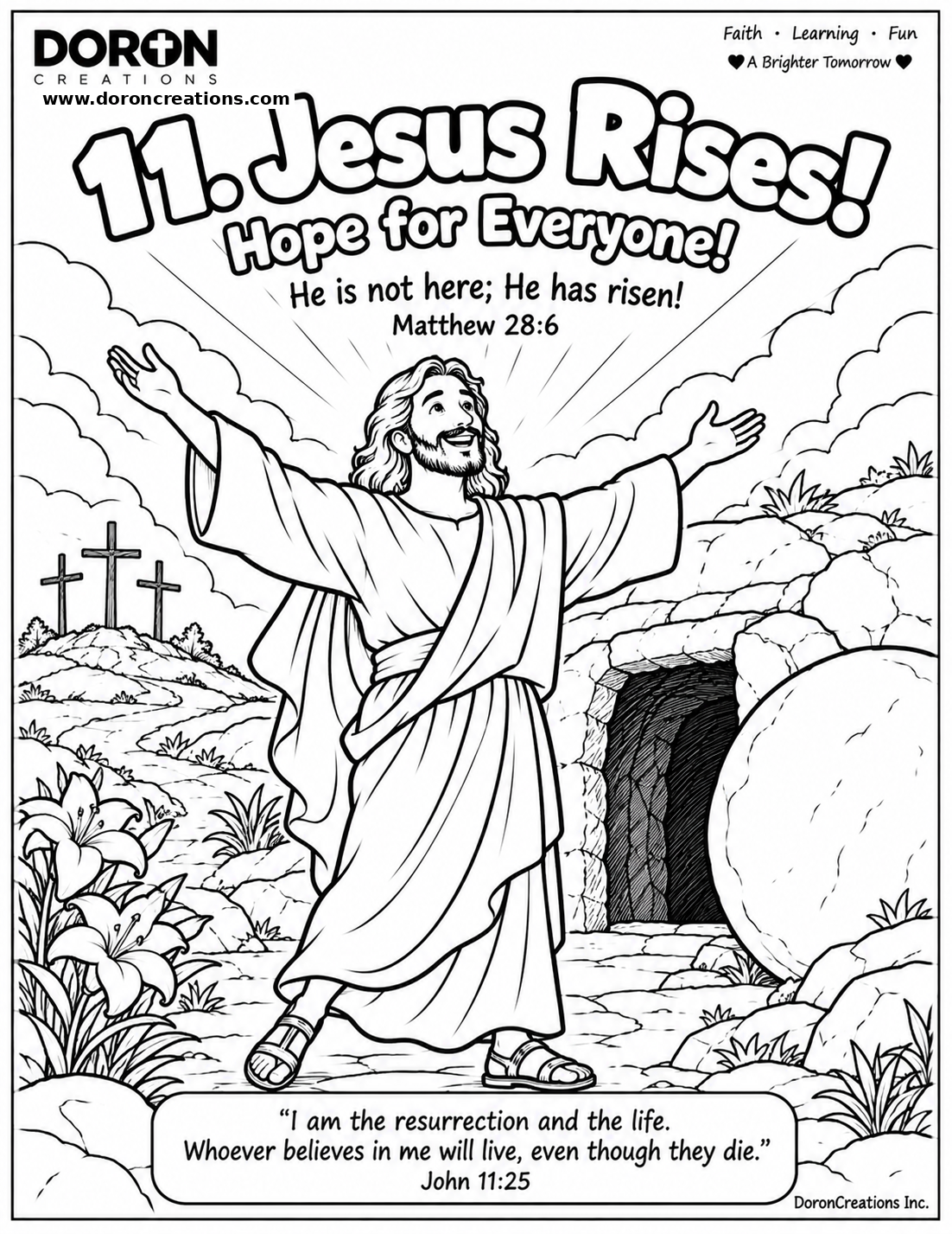 Jesus Rises coloring page preview