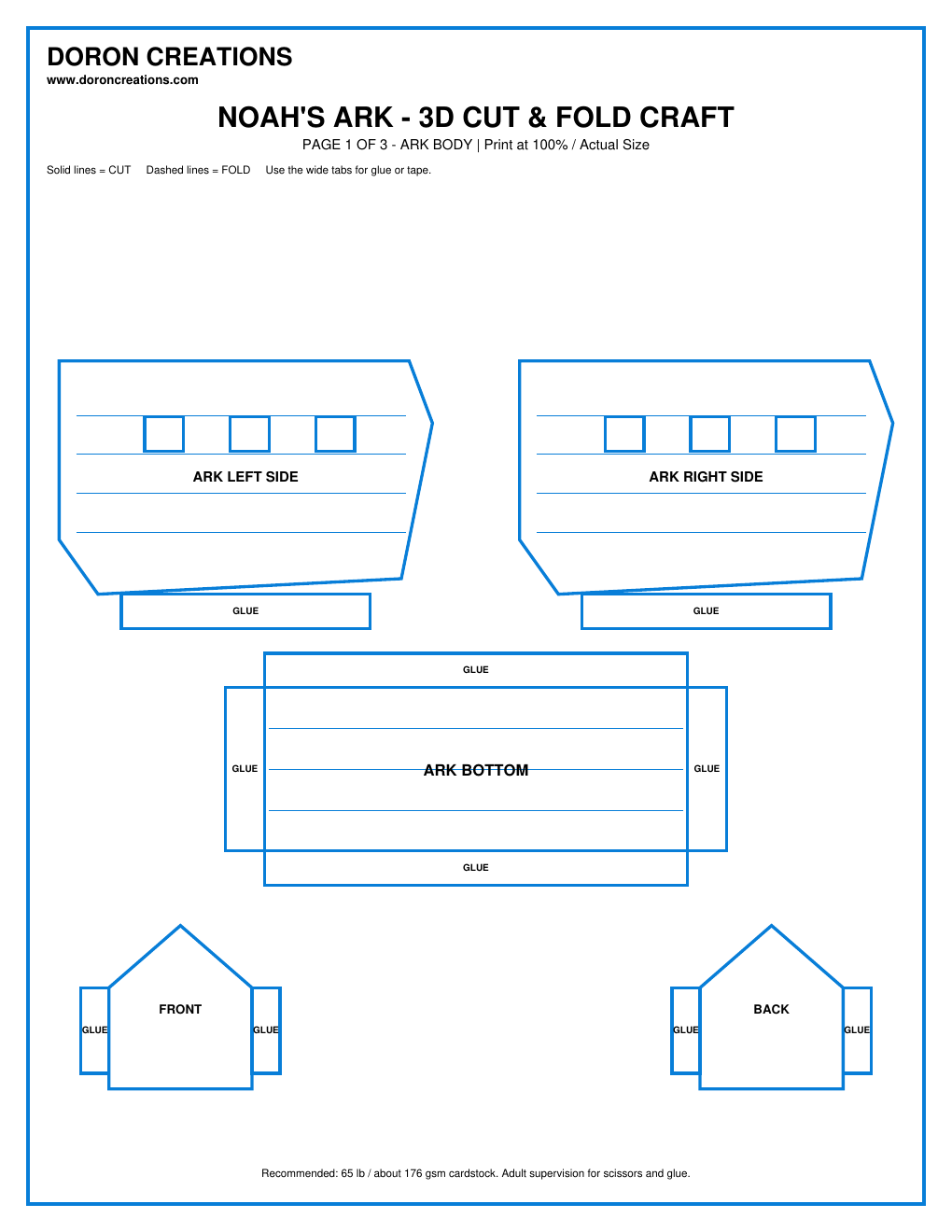 Noah's Ark Cut and Fold craft preview